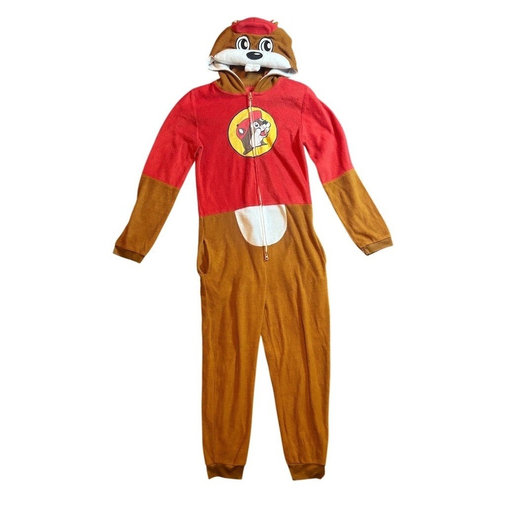 Buc-ee's Beaver Hooded Zip-Up YM/L Pajamas Costume Unisex Union suit Halloween